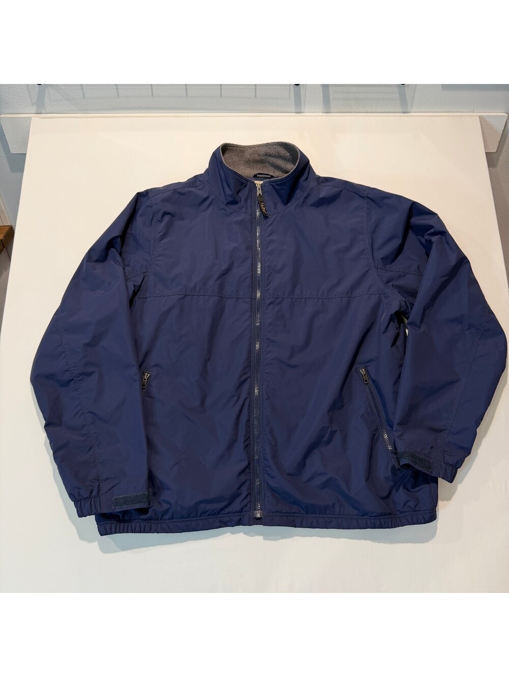L.L.Bean Men’s XL Navy Blue Fleece Lined Full Zip Warm Up Jacket